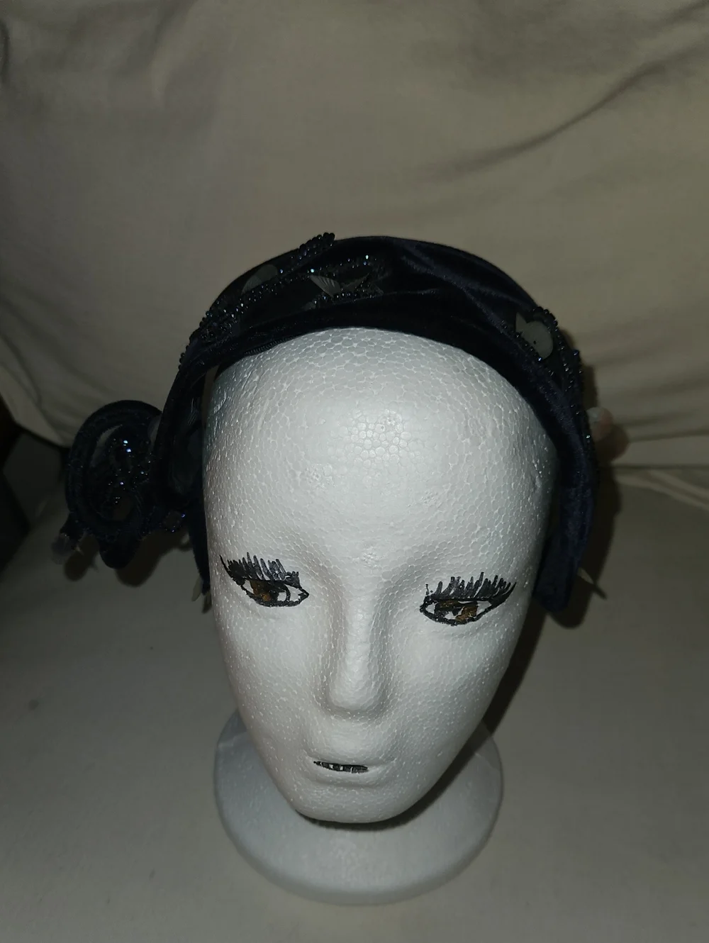 1950s Vintage Navy Blue Head Piece